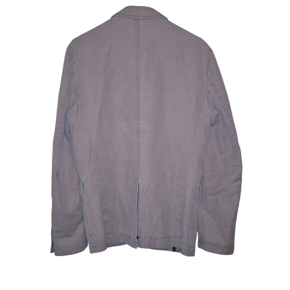 Exibit La Sartoria Mens Blazer 36R Beige Linen Blend Peak Lapel Sport Coat *FLAW - Picture 5 of 5